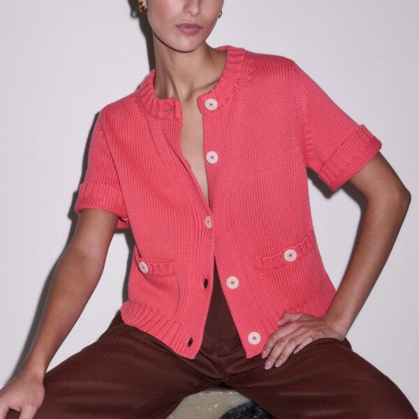 Chunky Cotton Knit – luxury British Pink in Me and Em exclusively at Coveti