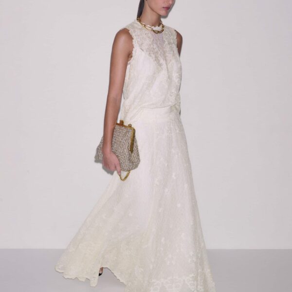 Embroidered Tulle – luxury British Ivory in Me and Em exclusively at Coveti