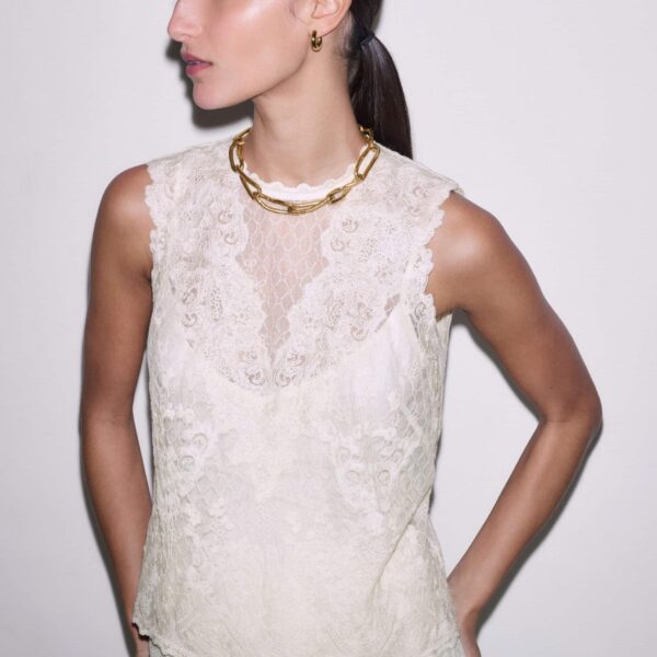Embroidered Tulle – luxury British Ivory in Me and Em exclusively at Coveti