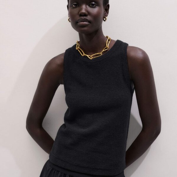 Bouclé Jersey – luxury British Black in Me and Em exclusively at Coveti