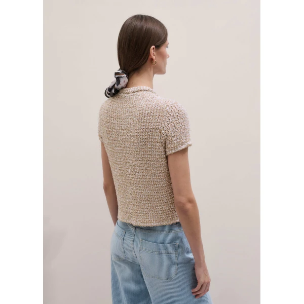 Me and Em Textured Crop Jacket
Tweed Cotton Knit, view 3