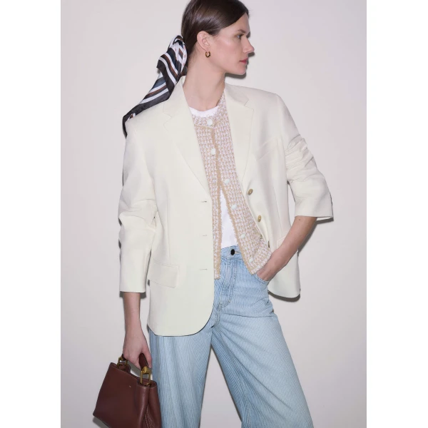 Me and Em Textured Crop Jacket
Tweed Cotton Knit, view 4