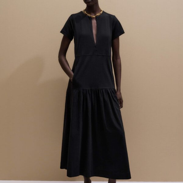 Slub Jersey – luxury British Black in Me and Em exclusively at Coveti