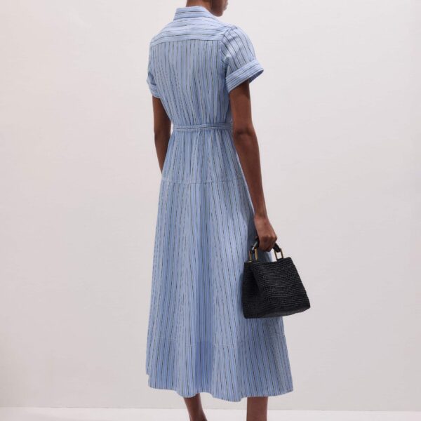 Textured Stripe – luxury British Blue in Me and Em exclusively at Coveti