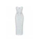 Milla Beaded Lace Corset Dress - Dresses - Ukrainian Luxury Evening Gown at Coveti
