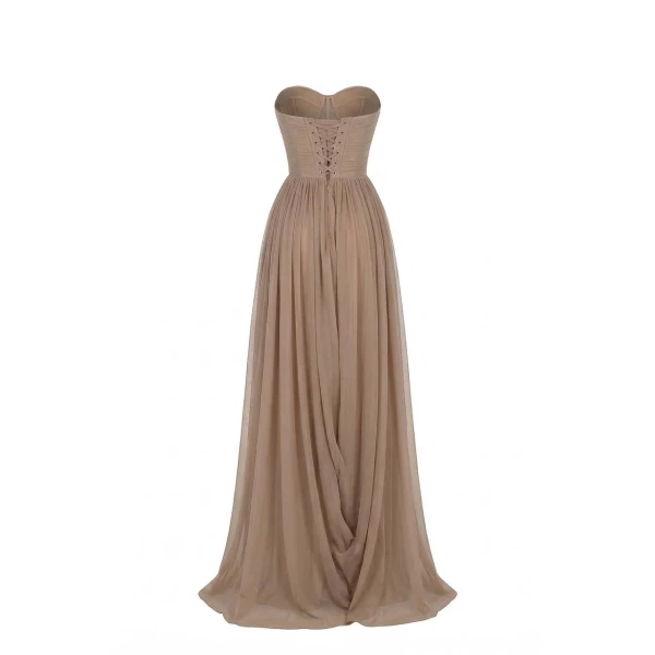 Milla Dress with Corset Bodice and Draping - Dresses - Ukrainian Luxury Evening Gown at Coveti