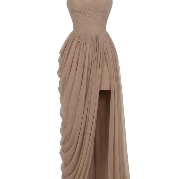 Milla Dress with Corset Bodice and Draping - Dresses - Ukrainian Luxury Evening Gown at Coveti