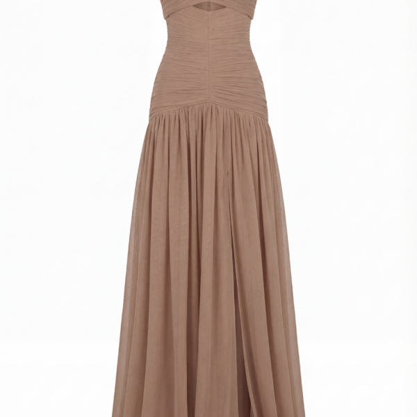 Milla Maxi Dress in Italian Mesh with Corset Bodice - Dresses - Ukrainian Luxury Evening Gown at Coveti