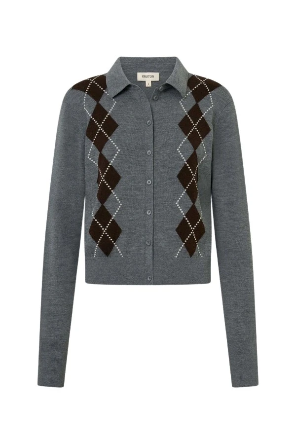 Oroton-Argyle-Cardigan73959_nobg Oroton Argyle Cardigan - Oroton Knitwear - Australian Heritage Luxury - Shop at Coveti