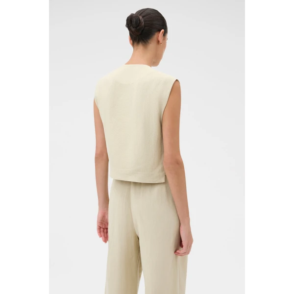 Oroton Button Detail Vest - Oroton Tops - Australian Heritage Luxury - Shop at Coveti