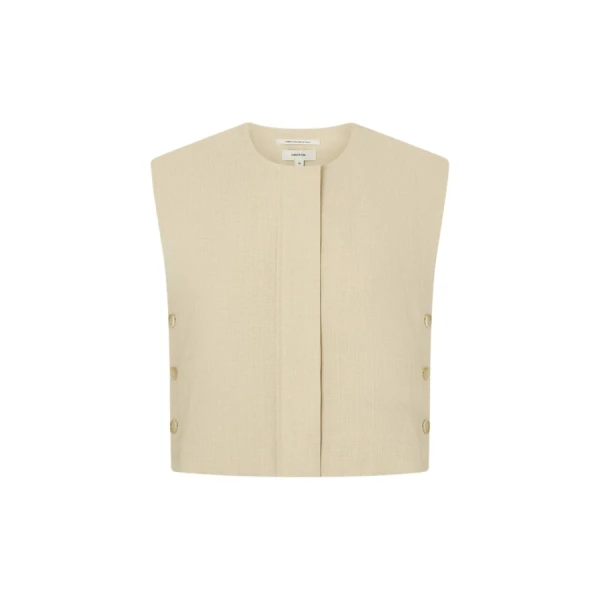 Oroton Button Detail Vest - Oroton Tops - Australian Heritage Luxury - Shop at Coveti