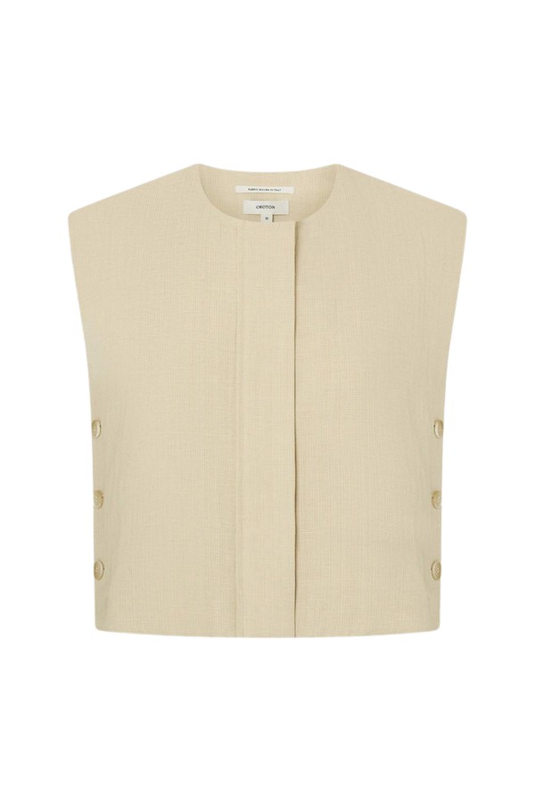 Oroton Button Detail Vest - Oroton Tops - Australian Heritage Luxury - Shop at Coveti