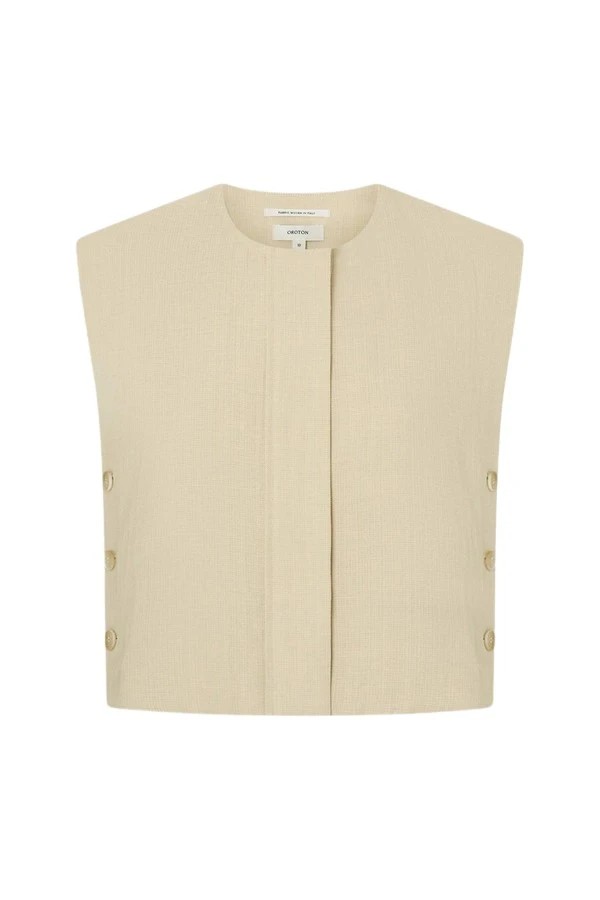 Oroton-Button-Detail-Vest28357_nobg Oroton Button Detail Vest - Oroton Tops - Australian Heritage Luxury - Shop at Coveti