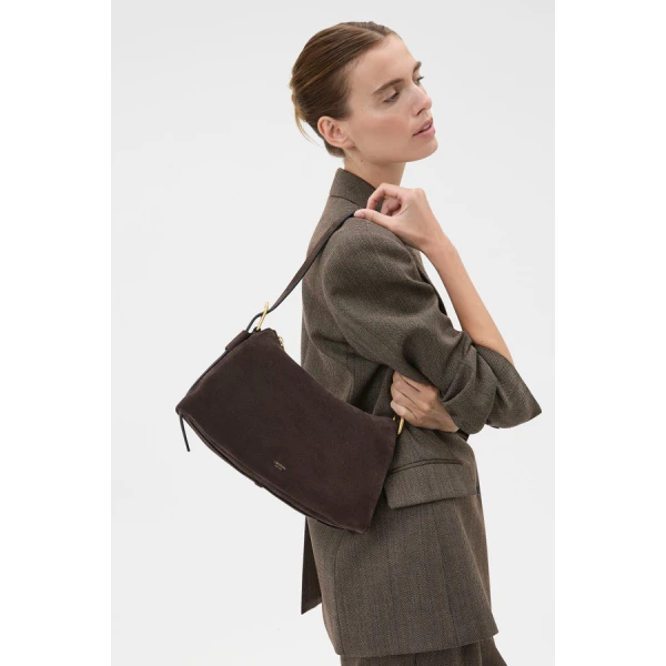Oroton Cali Suede Shoulder Bag - Bags - Australian Luxury Leather Handbag at Coveti
