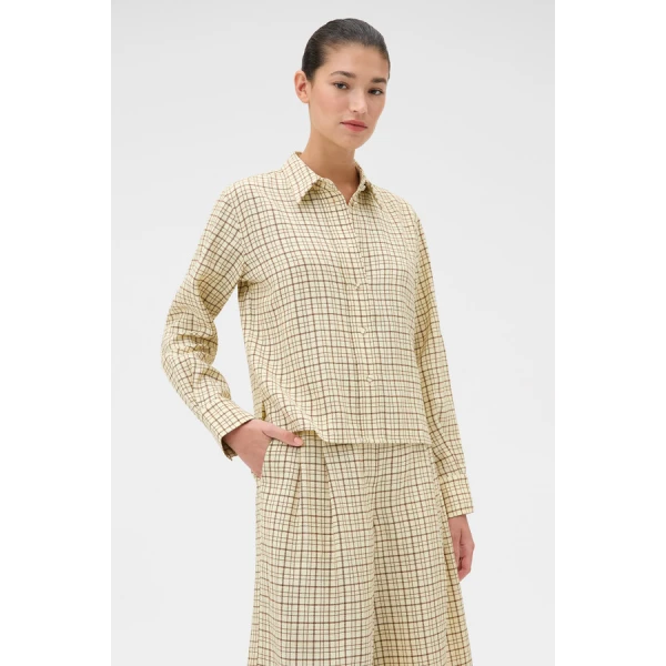 Oroton Check Crop Shirt - Oroton Tops - Australian Heritage Luxury - Shop at Coveti