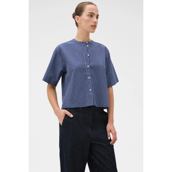 Oroton Check Tie Neck Shirt - Oroton Tops - Australian Heritage Luxury - Shop at Coveti