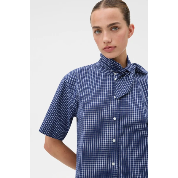 Oroton Check Tie Neck Shirt - Oroton Tops - Australian Heritage Luxury - Shop at Coveti