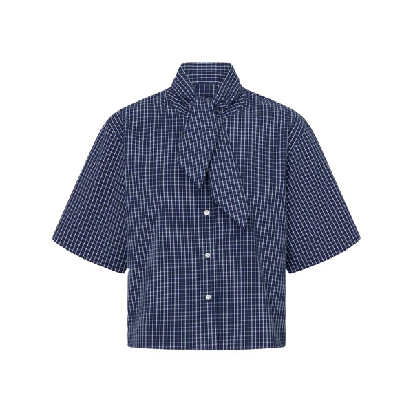 Oroton Check Tie Neck Shirt - Oroton Tops - Australian Heritage Luxury - Shop at Coveti