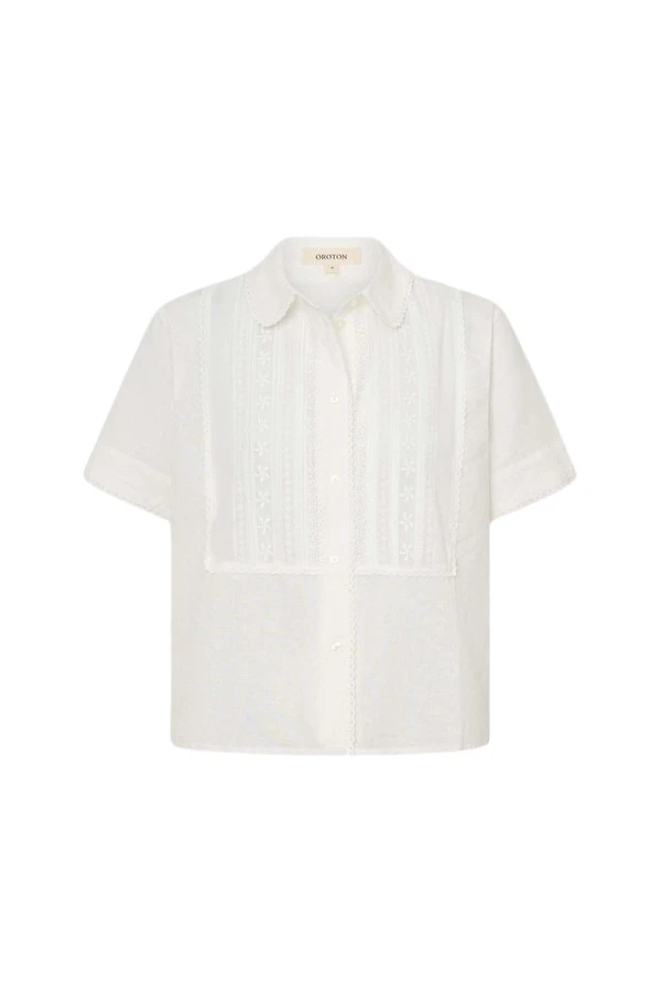 Oroton-Delicate-Short-Sleeve-Shirt48355_nobg Oroton Delicate Short Sleeve Shirt - Oroton Tops - Australian Heritage Luxury - Shop at Coveti