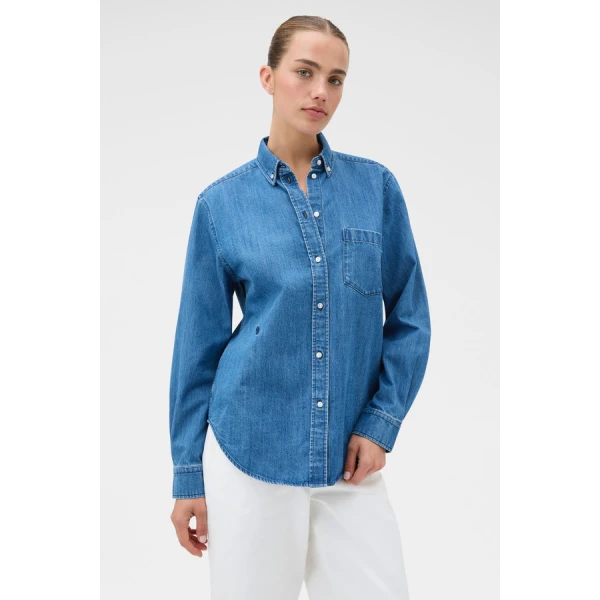 Oroton Denim Shirt - Oroton Tops - Australian Heritage Luxury - Shop at Coveti