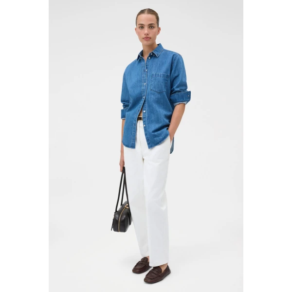 Oroton Denim Shirt - Oroton Tops - Australian Heritage Luxury - Shop at Coveti
