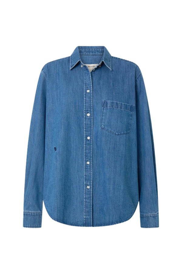 Oroton Denim Shirt - Oroton Tops - Australian Heritage Luxury - Shop at Coveti
