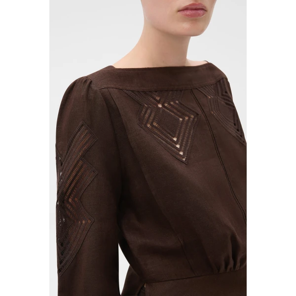 Oroton Drawn Thread Detail Blouse - Oroton Tops - Australian Heritage Luxury - Shop at Coveti