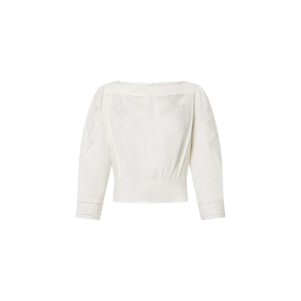 Oroton Drawn Thread Detail Blouse - Oroton Tops - Australian Heritage Luxury - Shop at Coveti