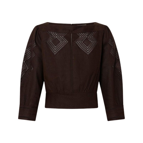 Oroton Drawn Thread Detail Blouse - Oroton Tops - Australian Heritage Luxury - Shop at Coveti