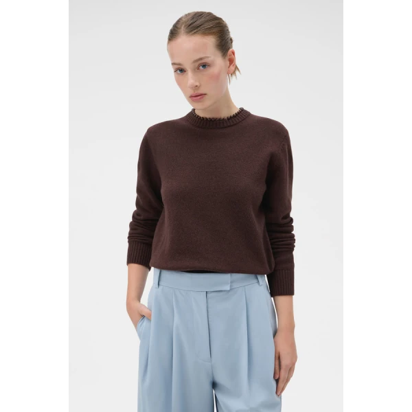 Oroton Embellished Rib Knit Crew - Oroton Knitwear - Australian Heritage Luxury - Shop at Coveti