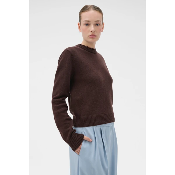 Oroton Embellished Rib Knit Crew - Oroton Knitwear - Australian Heritage Luxury - Shop at Coveti