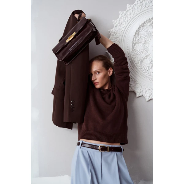 Oroton Embellished Rib Knit Crew - Oroton Knitwear - Australian Heritage Luxury - Shop at Coveti