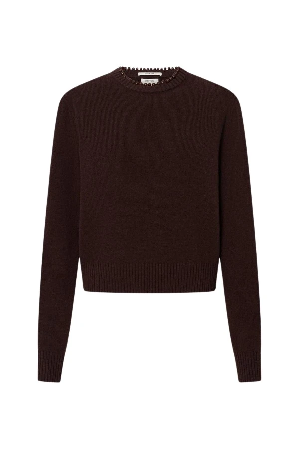 Oroton-Embellished-Rib-Knit-Crew25294_nobg Oroton Embellished Rib Knit Crew - Oroton Knitwear - Australian Heritage Luxury - Shop at Coveti
