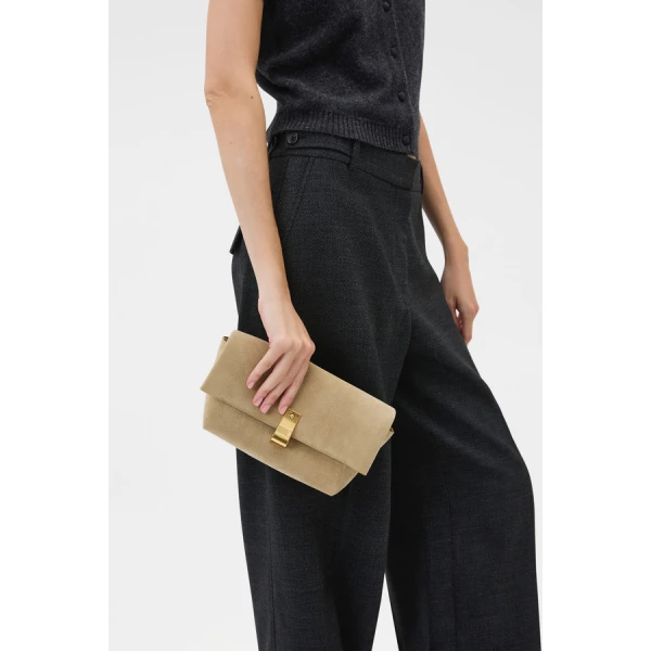 Oroton Etta Suede Medium Clutch - Bags - Australian Luxury Leather Handbag at Coveti