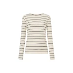 Oroton Eve Fine Rib Long Sleeve Stripe Tee - Oroton Tops - Australian Heritage Luxury - Shop at Coveti
