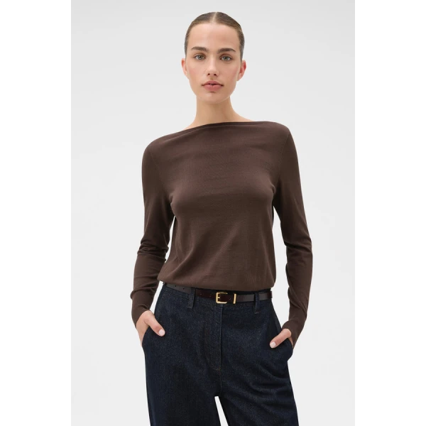 Oroton Fine Slash Neck Knit - Oroton Knitwear - Australian Heritage Luxury - Shop at Coveti