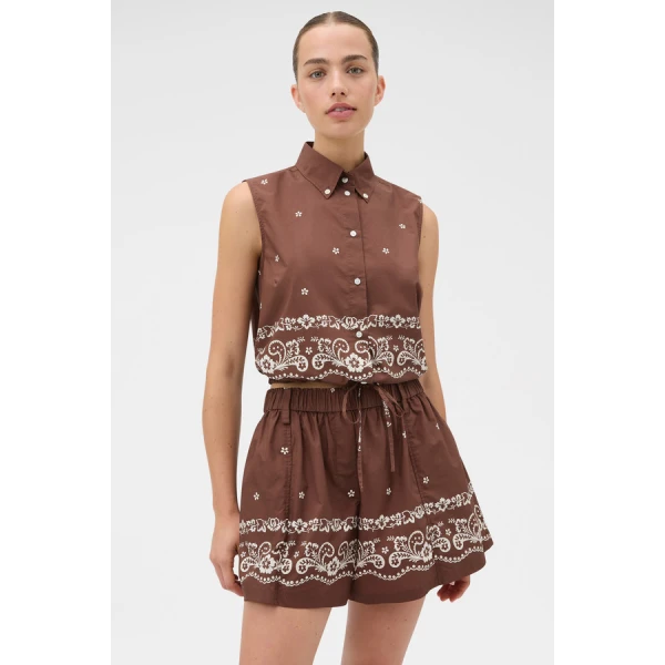 Oroton Floral Bandana Crop Shirt - Oroton Tops - Australian Heritage Luxury - Shop at Coveti