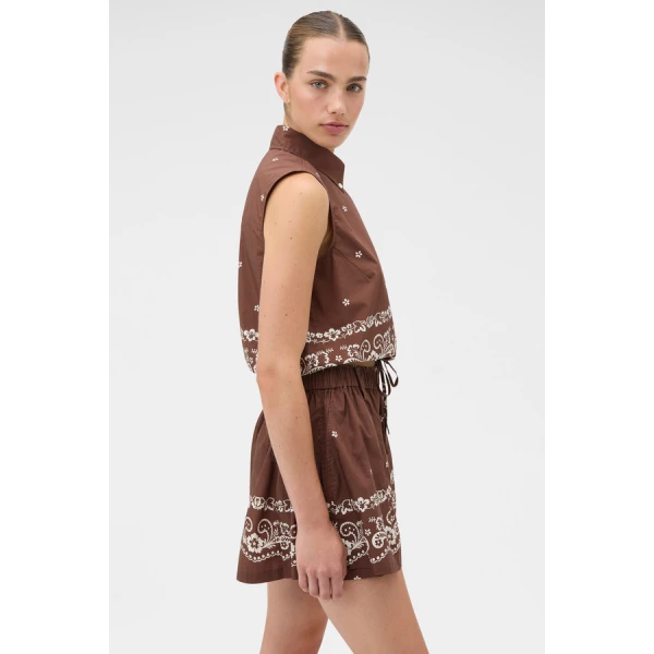 Oroton Floral Bandana Crop Shirt - Oroton Tops - Australian Heritage Luxury - Shop at Coveti