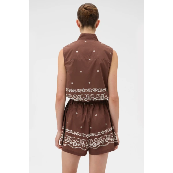 Oroton Floral Bandana Crop Shirt - Oroton Tops - Australian Heritage Luxury - Shop at Coveti