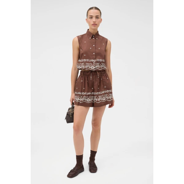 Oroton Floral Bandana Crop Shirt - Oroton Tops - Australian Heritage Luxury - Shop at Coveti
