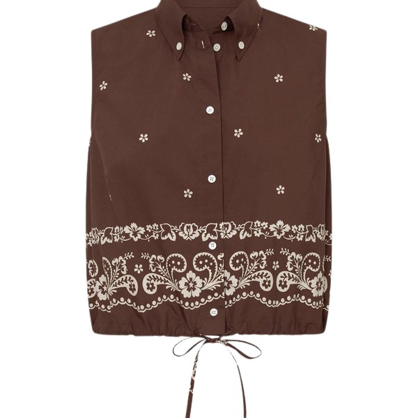 Oroton Floral Bandana Crop Shirt - Oroton Tops - Australian Heritage Luxury - Shop at Coveti