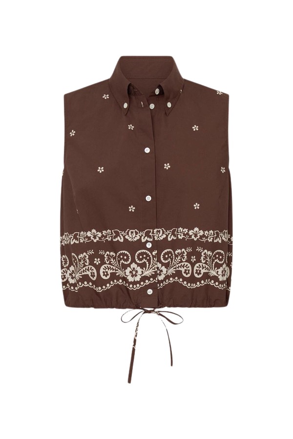 Oroton Floral Bandana Crop Shirt - Oroton Tops - Australian Heritage Luxury - Shop at Coveti