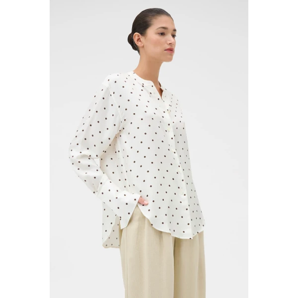 Oroton Graphic Spot Tie Neck Shirt - Oroton Tops - Australian Heritage Luxury - Shop at Coveti