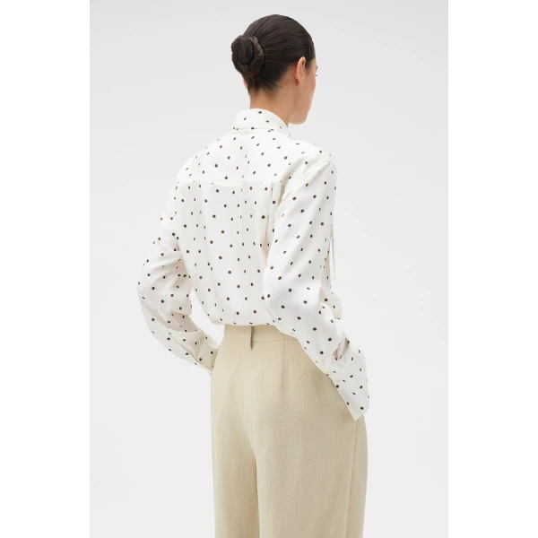 Oroton Graphic Spot Tie Neck Shirt - Oroton Tops - Australian Heritage Luxury - Shop at Coveti