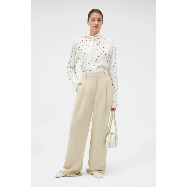 Oroton Graphic Spot Tie Neck Shirt - Oroton Tops - Australian Heritage Luxury - Shop at Coveti