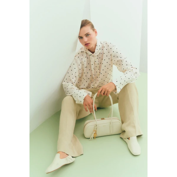 Oroton Graphic Spot Tie Neck Shirt - Oroton Tops - Australian Heritage Luxury - Shop at Coveti