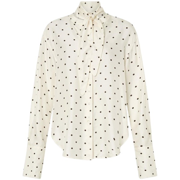 Oroton Graphic Spot Tie Neck Shirt - Oroton Tops - Australian Heritage Luxury - Shop at Coveti