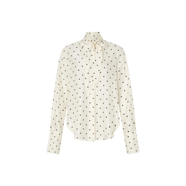 Oroton Graphic Spot Tie Neck Shirt - Oroton Tops - Australian Heritage Luxury - Shop at Coveti