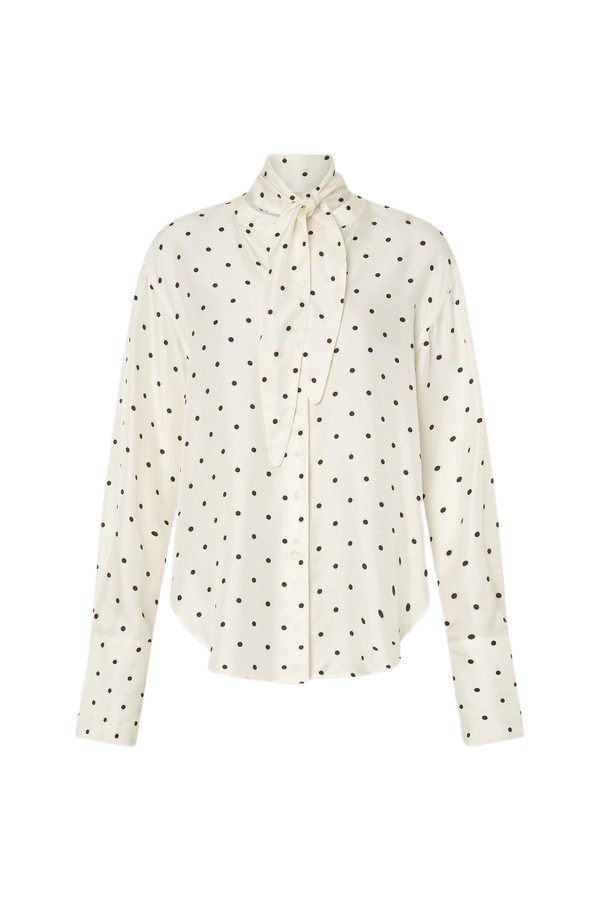 Oroton Graphic Spot Tie Neck Shirt - Oroton Tops - Australian Heritage Luxury - Shop at Coveti