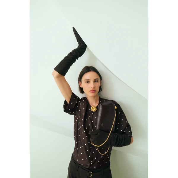 Oroton Graphic Spot Top - Oroton Tops - Australian Heritage Luxury - Shop at Coveti